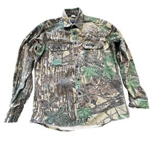 VTG‎ Rattlers Brand Shirt Men's Medium Realtree Camo Flannel Chamois USA Made